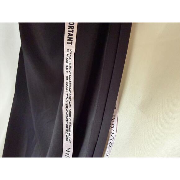 Mac Duggal 68147 One Shoulder Draped Length Dress Feather Trim Black Size 10 NWT - Picture 15 of 16